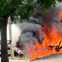 Se despistó e incendió avión privado en el aeropuerto de San Fernando