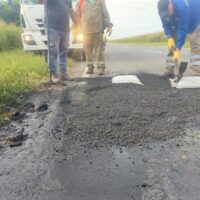 Vialidad Nacional realiza tareas de bacheo sobre Ruta Nacional Nº11