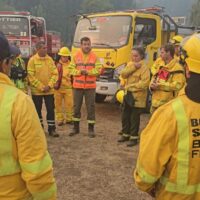 Intenso trabajo de brigadistas santafesinos en el combate de incendios en la Patagonia