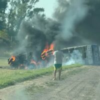 Dos muertos tras un choque de camiones en la RN 34, en La Rubia