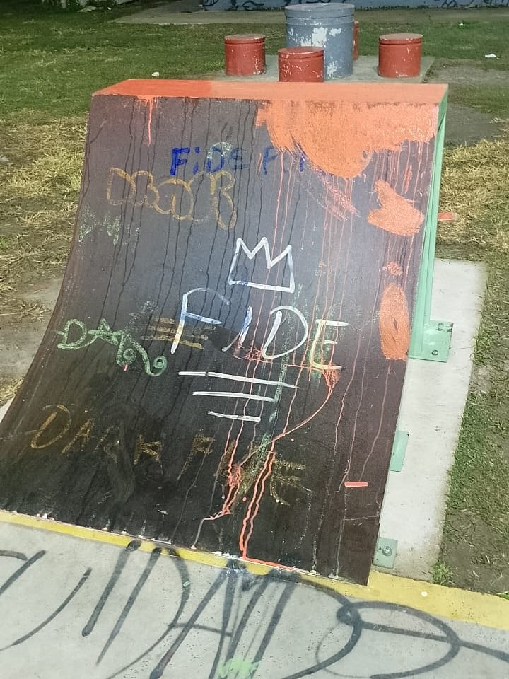 Incomprensibe acto vandálico en la Pista de Skate del Playón Municipal 58 paiva vandalismo