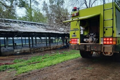 Incendio en un gallinero en la zona rural de Recreo: trabajaron tres dotaciones de bomberos 69 incendio gallinero