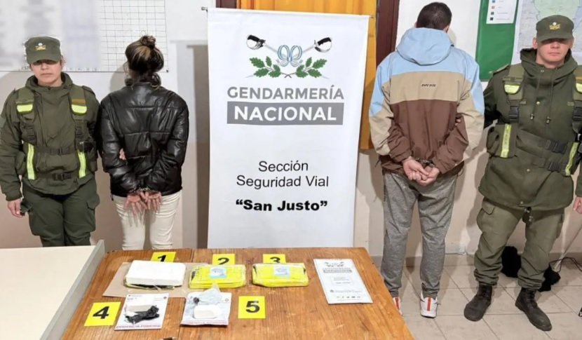 San Justo: Gendarmería secuestró más de 3 kilos de cocaína en Ruta 11 59 droga san justo