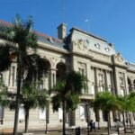 Frente de la Casa de Gobierno de Santa Fe