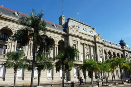 Frente de la Casa de Gobierno de Santa Fe