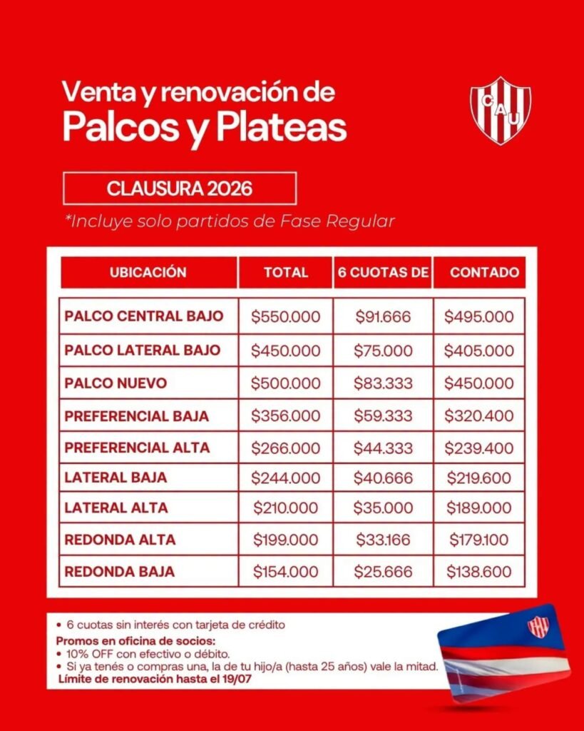 palcos plateas union