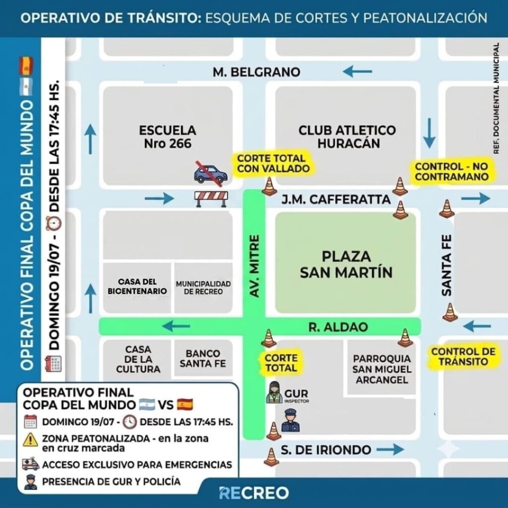 Recreo implementará un operativo especial de tránsito por la final del Mundial 61 WhatsApp Image 2026 07 18 at 18.36.32