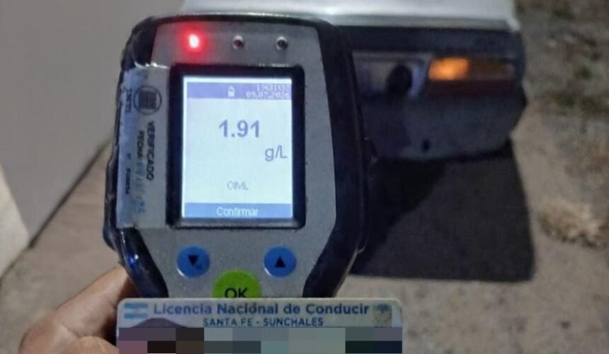 Tres conductores dieron positivo de alcoholemia realizados en rutas de Santa Fe 60 positiva