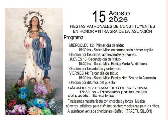 Se celebrará el Día del Niño en Arroyo Aguiar y Constituyentes 62 FIESTAS PATRONALES CONSTITUYENTES