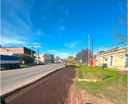 Recreo: avanzan los trabajos de reparación de banquinas en el sur de la ciudad 58 banquinas colectivo