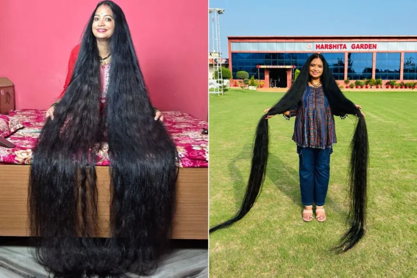 La “Rapunzel” de la vida real: tiene un cabello de casi 3 metros y consiguió un récord Guinness 57 rapunsel renu dhariyal jpg