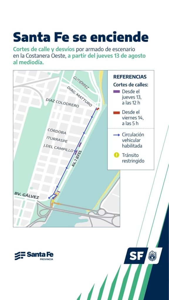 Santa Fe se enciende con Canticuénticos y Kapanga y reinaugura las luces del Puente Colgante 61 transito domingo