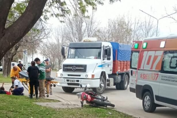 accidente crespo camion moto