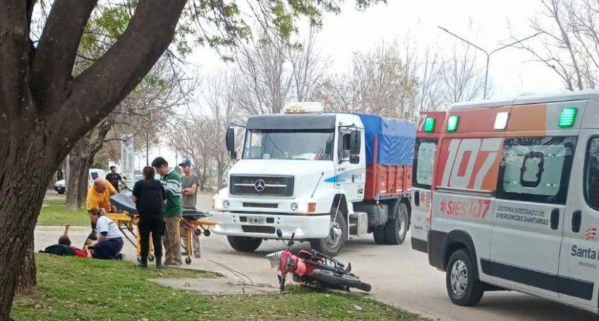 accidente crespo camion moto