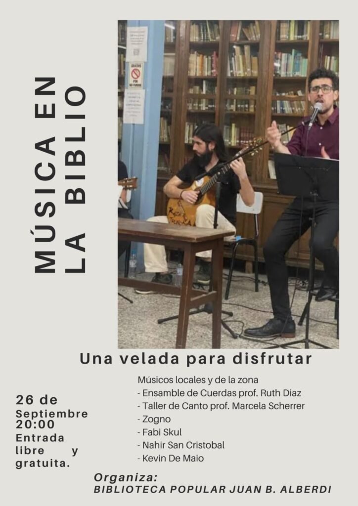 Mañana habrá música en la Biblioteca Alberdi 62 biblioteca alberdi musica