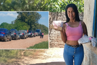 Collage de mujer y autos rurales