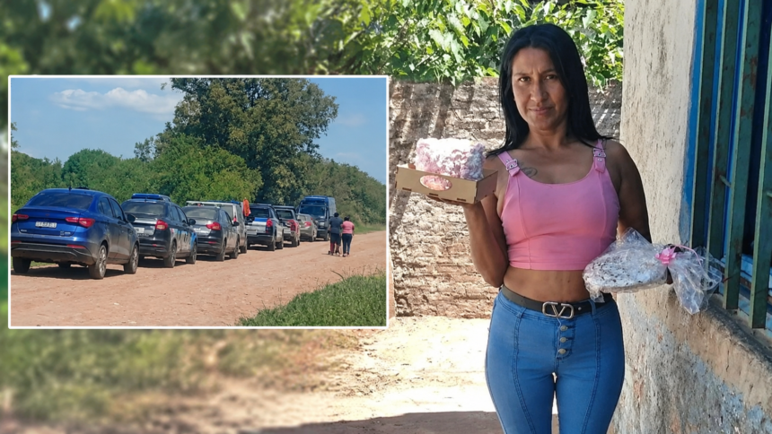 Collage de mujer y autos rurales