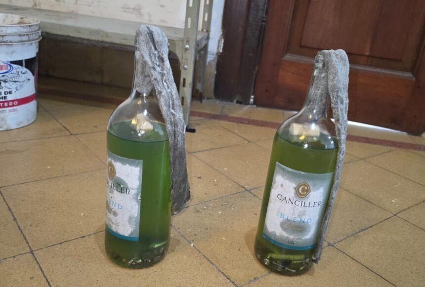 Secuestraron dos bombas molotov y aprehendieron a un hombre en Santa Fe 58 molotov